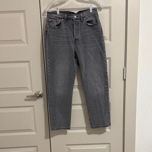 Stylish Gray Women's Straight Leg Jeans